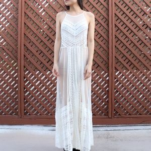 White Vintage styled Maxi Lace Crochet Dress